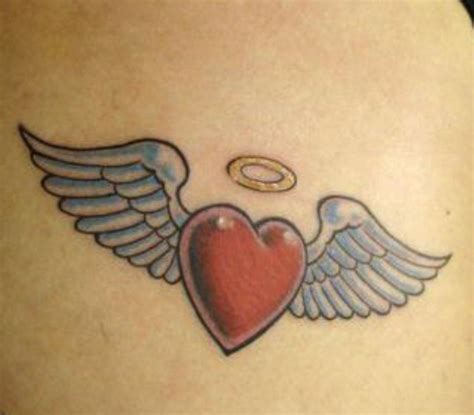 There are also people who like the idea of attaching wings to their heart tattoos because it represents the pure love and joy they feel in. . Angel wings with heart tattoo